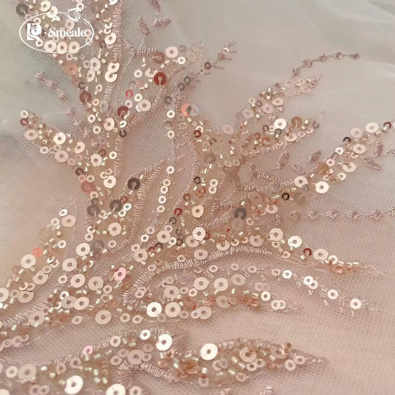 ลูกไม้ปักลายดอกไม้สีโรสโกลด์ปร - Embroidery Roses บทวิจารณ์และราคา