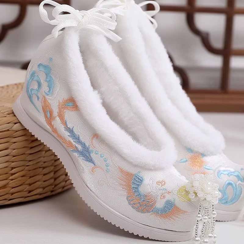 รองเท้าฮันฟูฤดูหนาวสำหรับผู้หญ - Embroidery Red บทวิจารณ์และราคา