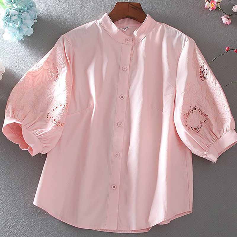 2025 ฤดูร้อนผ้าฝ้าย Stand-up C - Embroidery On Shirt บทวิจารณ์และราคา