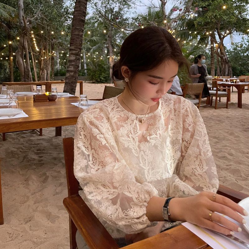 MEXZT Elegant Sheer เสื้อสีขาว - Embroidery On Shirt บทวิจารณ์และราคา