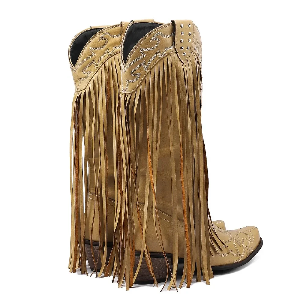 Fringe Rivet Western ผู้หญิงกล - Embroidery Red บทวิจารณ์และราคา