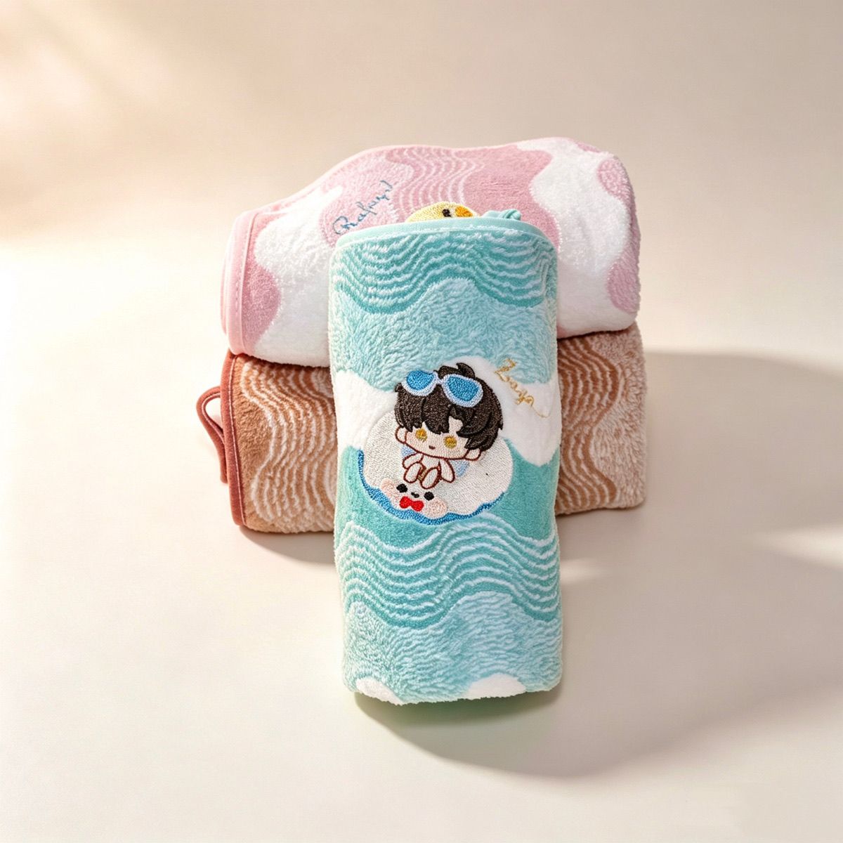 ผ้าเช็ดมือขนแกะลายการ์ตูน Anim - Embroidery Gift Ideas บทวิจารณ์และราคา