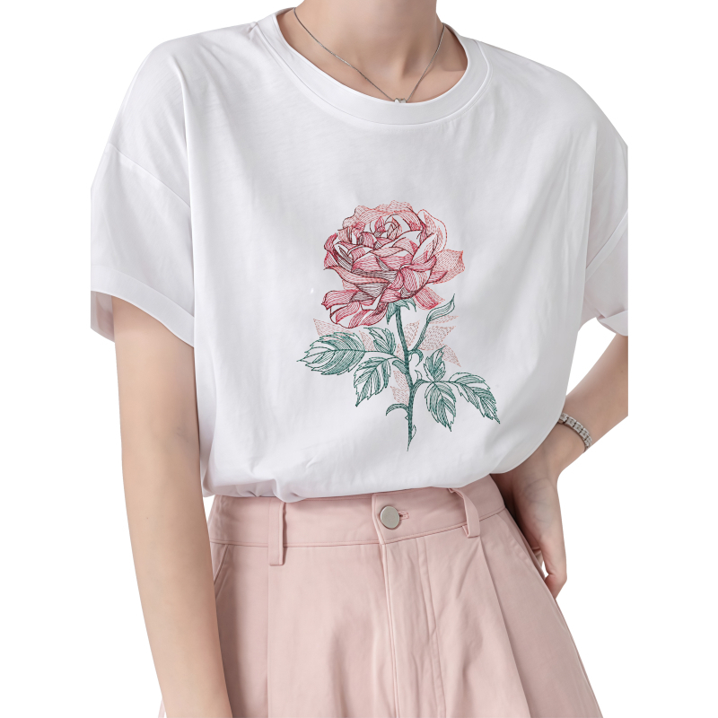 แผ่นปะลายดอกกุหลาบขนาด 22 ซม.  - Embroidery Effect Canva บทวิจารณ์และราคา