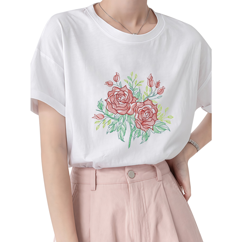 แผ่นปะลายดอกกุหลาบขนาด 22 ซม.  - Embroidery Effect Canva บทวิจารณ์และราคา