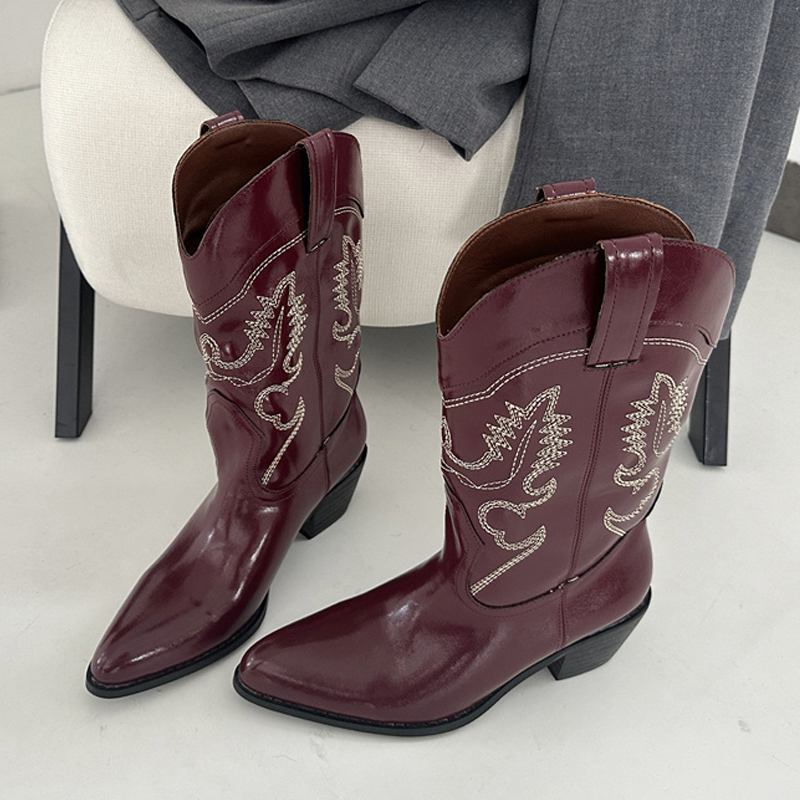 Liyke Designer ไวน์แดงหนัง Wes - Embroidery Red บทวิจารณ์และราคา