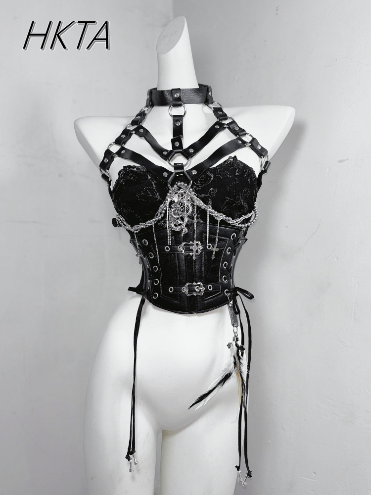 Dark สไตล์ Goth โซ่โลหะเอว Ros - Embroidery Roses บทวิจารณ์และราคา