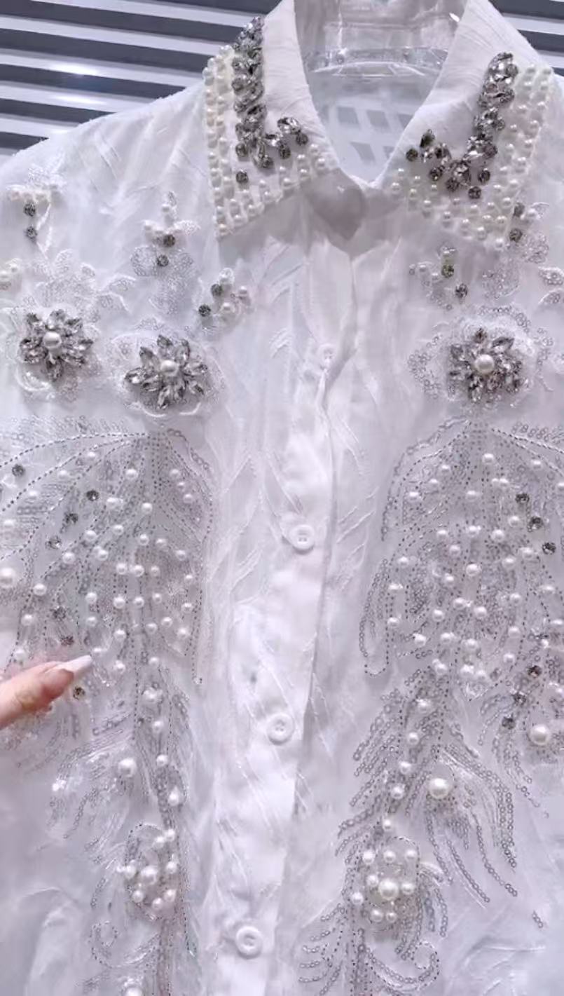 ใหม่ใน Sparkle ไข่มุกลูกปัดเพช - Embroidery On Shirt บทวิจารณ์และราคา