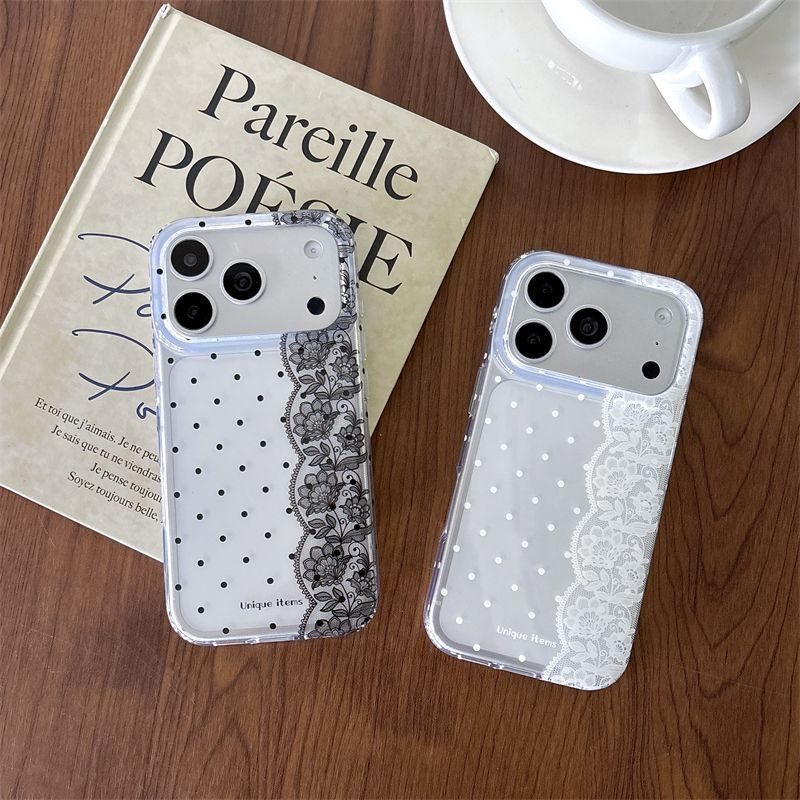 เคสโทรศัพท์ลายจุดลูกไม้สีขาวดำ - Embroidery White บทวิจารณ์และราคา