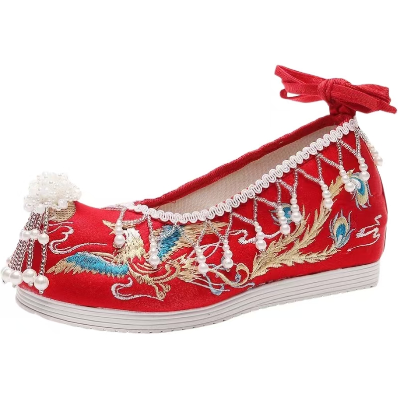 รองเท้าแต่งงานผู้หญิงสีแดงปักล - Embroidery Wedding บทวิจารณ์และราคา