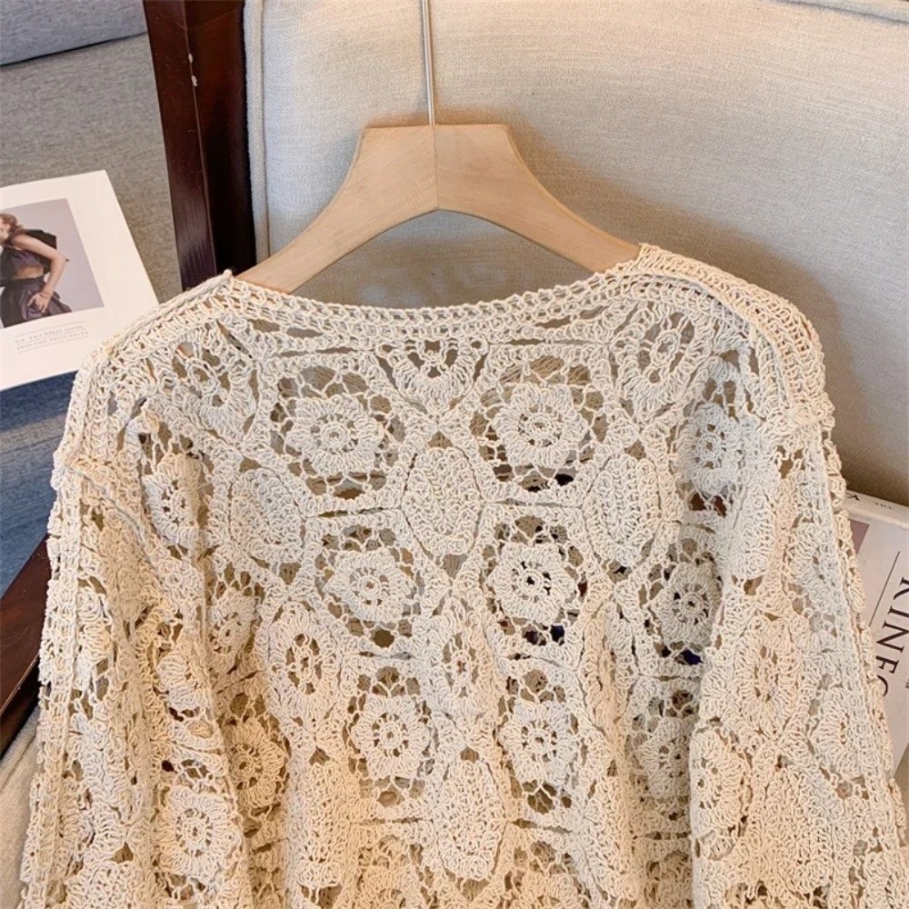เสื้อคลุมไหมพรมแขนสามส่วน สไตล - Embroidery Online บทวิจารณ์และราคา