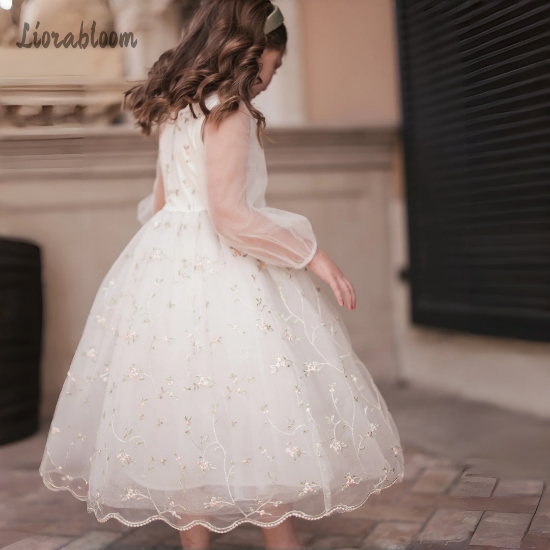 ชุดเดรสเด็กผู้หญิงแบบกำหนดเองไ - Embroidery Wedding บทวิจารณ์และราคา
