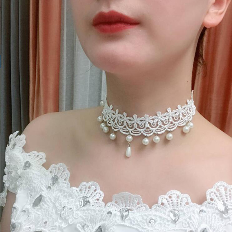 เลียนแบบ Pearl ลูกไม้สีขาวสร้อ - Embroidery White บทวิจารณ์และราคา